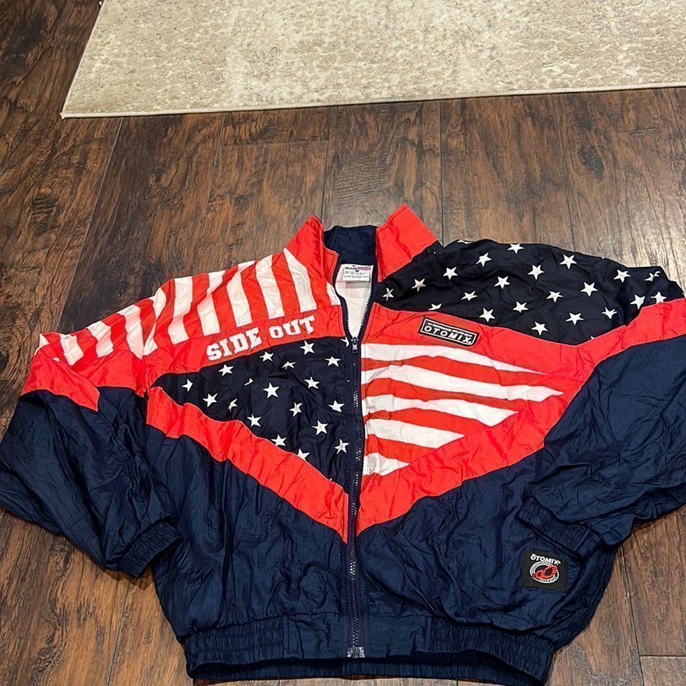Otomix Promos American Flag Red White and Blue Windbreaker Vintage: Size M NWOT
